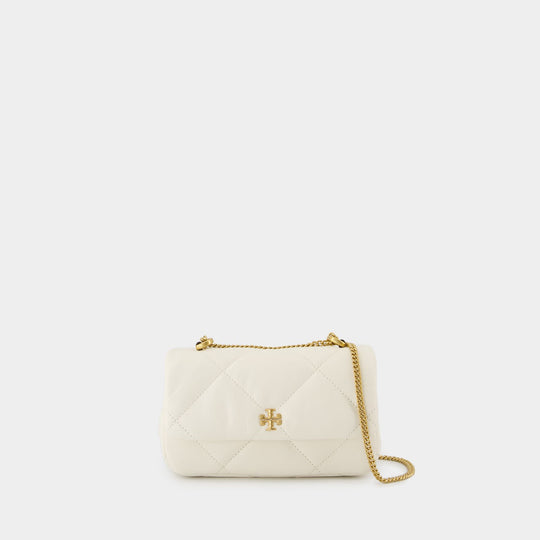 Sac Porté Épaule Kira Diamond Mini - Tory Burch - Cuir - Blanc