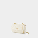 Sac Porté Épaule Kira Diamond Mini - Tory Burch - Cuir - Blanc