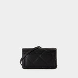 Wallet On Chain Kira Diamond Powder - Tory Burch - Cuir - Noir