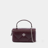 Sac À Bandoulière Kira Diamond Vanity - Tory Burch - Cuir - Bordeaux