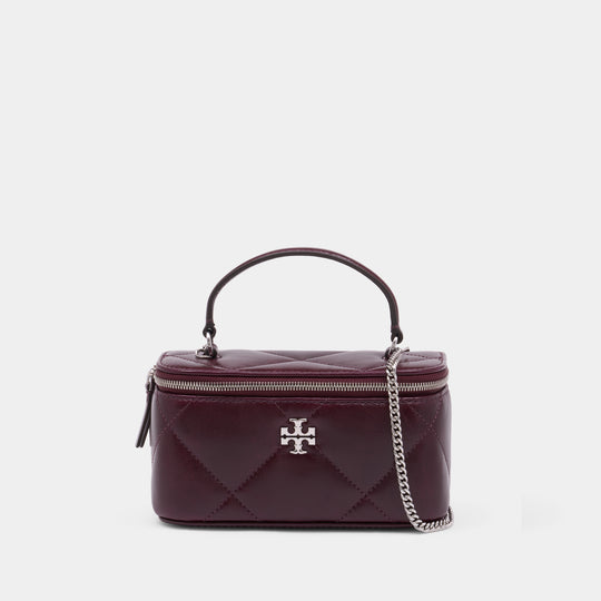 Sac À Bandoulière Kira Diamond Vanity - Tory Burch - Cuir - Bordeaux