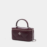 Sac À Bandoulière Kira Diamond Vanity - Tory Burch - Cuir - Bordeaux