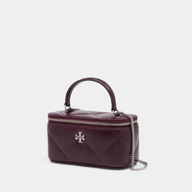 Sac À Bandoulière Kira Diamond Vanity - Tory Burch - Cuir - Bordeaux