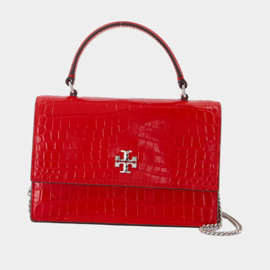 Wallet On Chain Kira Mini Top Handle - Tory Burch - Cuir - Rouge