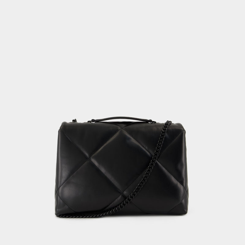 Sac Kira Diamond Powder Convertible - Tory Burch - Cuir - Noir