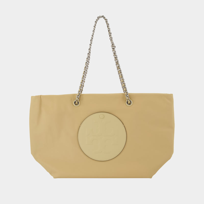 Cabas Ella Chain Zip - Tory Burch - Synthétique - Beige
