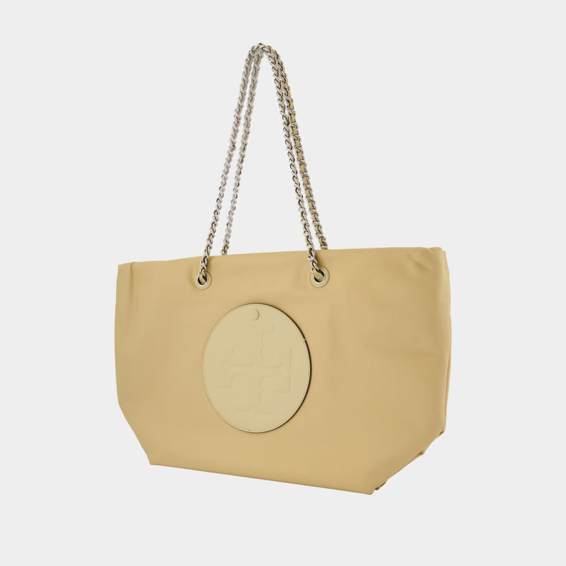 Cabas Ella Chain Zip - Tory Burch - Synthétique - Beige