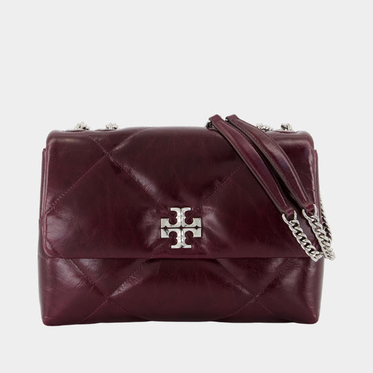 Sac Porté Épaule Kira Diamond Convertible - Tory Burch - Cuir - Bordeaux