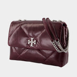 Sac Porté Épaule Kira Diamond Convertible - Tory Burch - Cuir - Bordeaux
