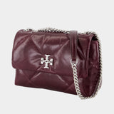 Sac Porté Épaule Kira Diamond Small Convertible - Tory Burch - Cuir - Bordeaux