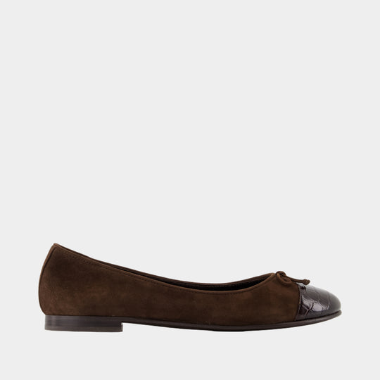 Ballerines Cap Toe - Tory Burch - Cuir - Marron