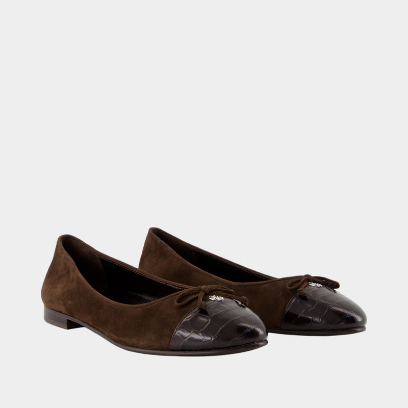 Ballerines Cap Toe - Tory Burch - Cuir - Marron