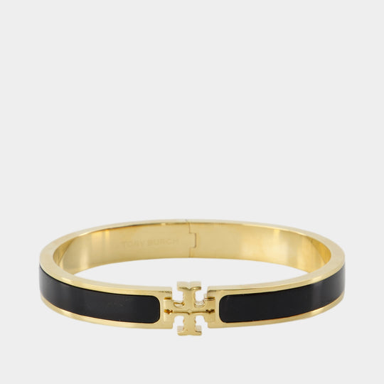 Bracelet Medium Icon Enamel - Tory Burch - Métal - Doré/Noir