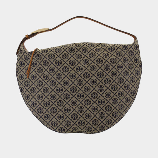 Sac Porté Épaule T-Monogram Balloon - Tory Burch - Coton - Bleu