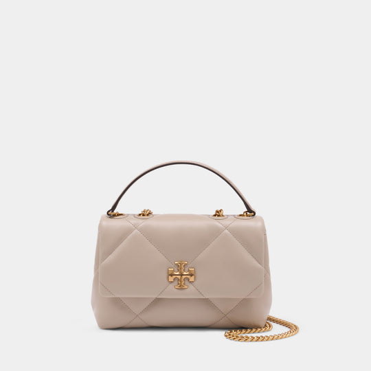 Sac Porté Épaule Kira Diamond Quilt Small Convertible - Tory Burch - Cuir - Beige