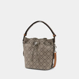 Sac Porté Épaule T-Monogram Utility - Tory Burch - Coton - Gris