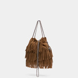 Sac À Bandoulière Fleming Fringe Mini - Tory Burch - Cuir - Marron