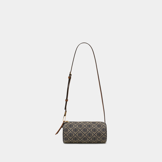 Sac Porté Épaule T-Monogram Cylinder - Tory Burch - Coton - Tory Navy