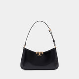 Sac Porté Épaule Eleanor Pave Slim - Tory Burch - Cuir - Noir