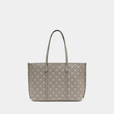 Cabas Perry T-Monogram - Tory Burch - Coton - Gris