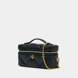 Sac À Bandoulière Kira Diamond Quilt Charm East West - Tory Burch - Cuir - Noir