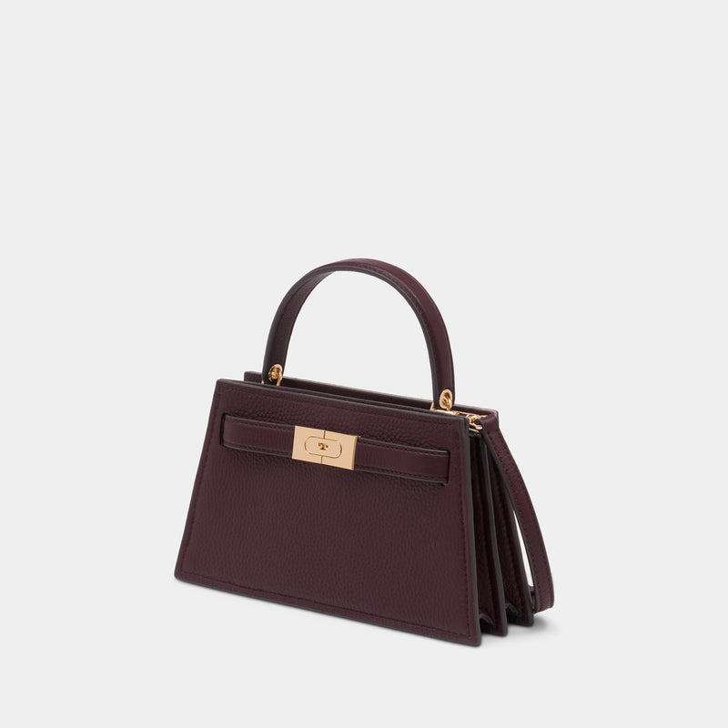 Sac À Main Lee Radziwill Pebble Mini Top Handle - Tory Burch - Cuir - Bordeaux