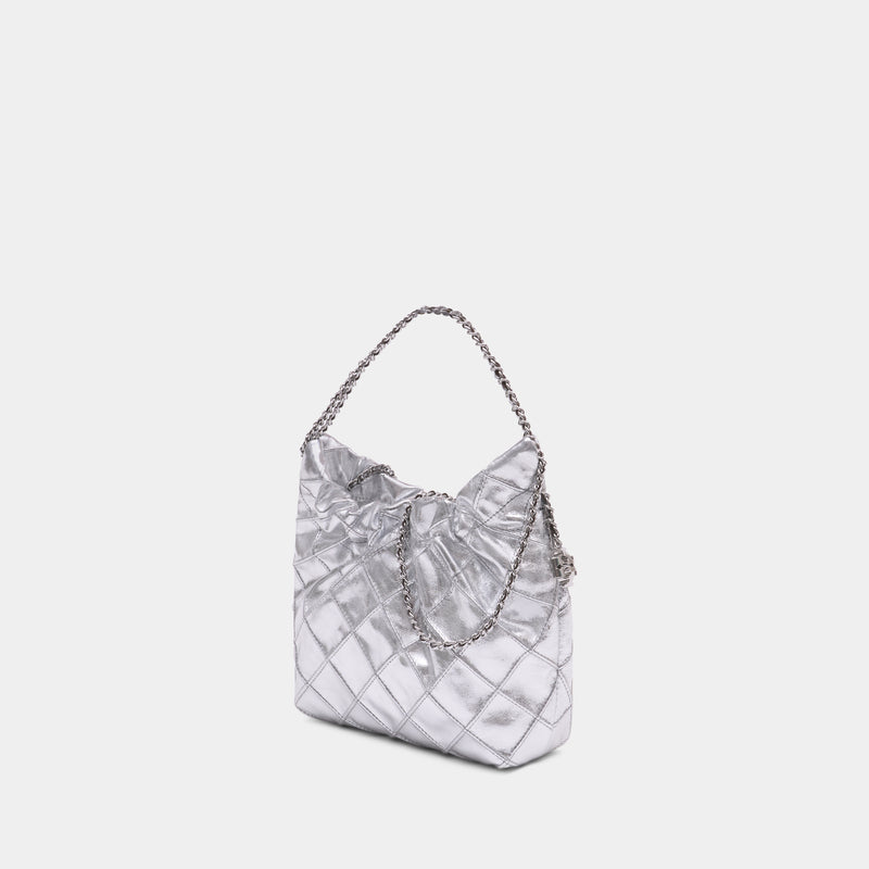 Sac À Bandoulière Fleming Mini - Tory Burch - Cuir - Argenté