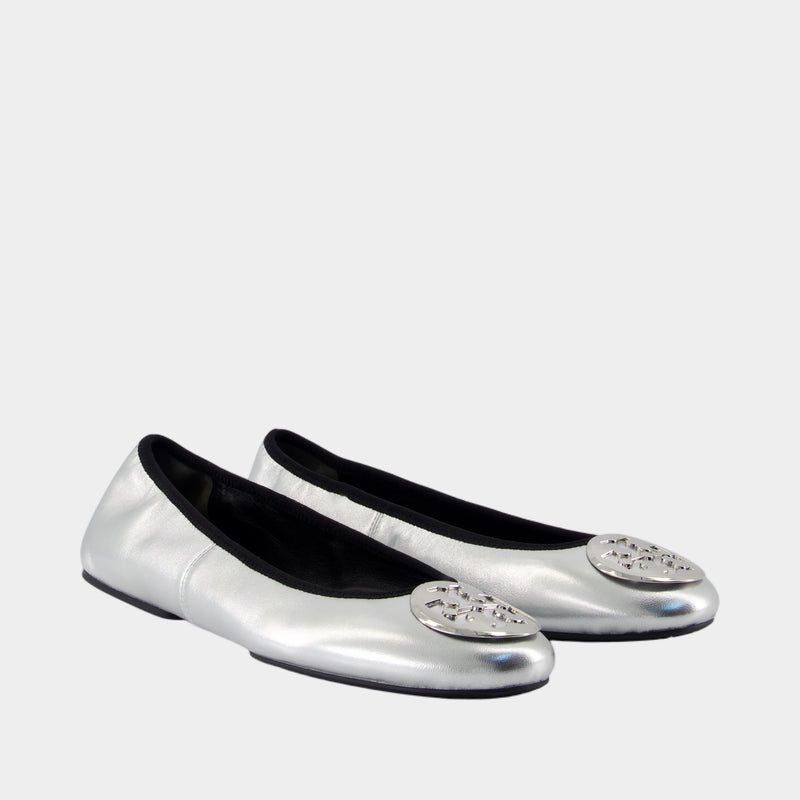 Ballerines Minnie Travel - Tory Burch - Cuir - Argenté