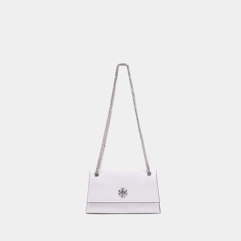 Sac Porté Épaule Kira Turnlock Mini - Tory Burch - Cuir - Blanc