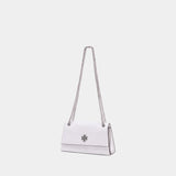 Sac Porté Épaule Kira Turnlock Mini - Tory Burch - Cuir - Blanc