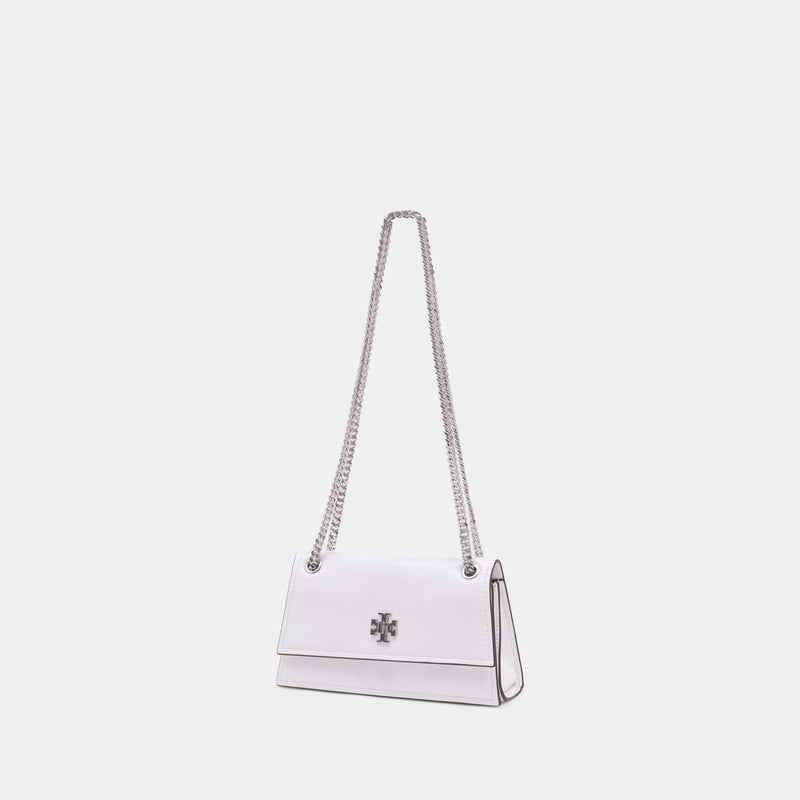 Sac Porté Épaule Kira Turnlock Mini - Tory Burch - Cuir - Blanc