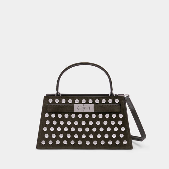 Sac À Main Lee Radziwill Mini Top Handle - Tory Burch - Cuir - Kaki