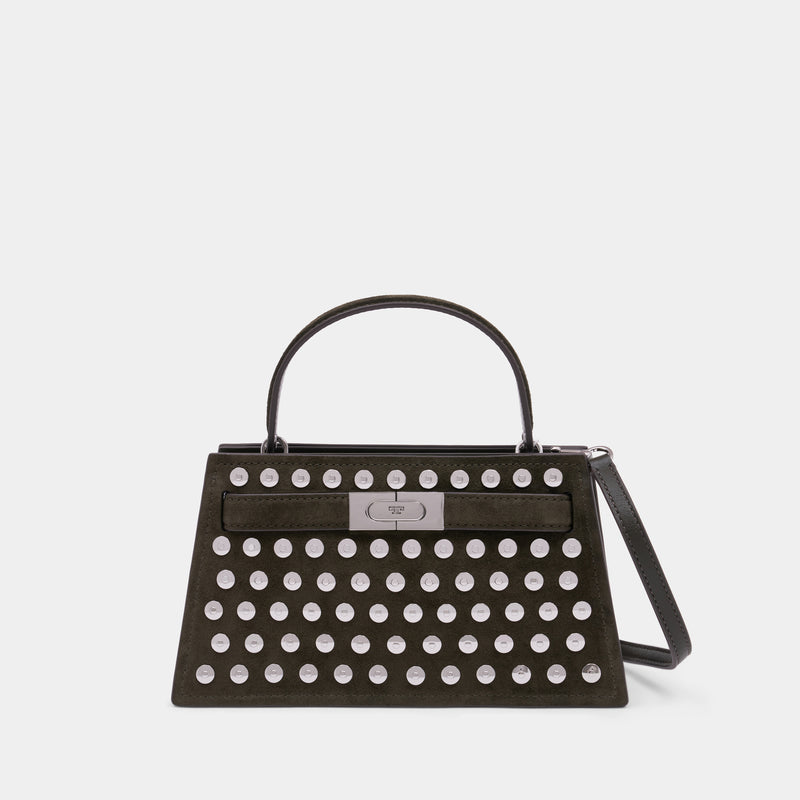 Sac À Main Lee Radziwill Mini Top Handle - Tory Burch - Cuir - Kaki