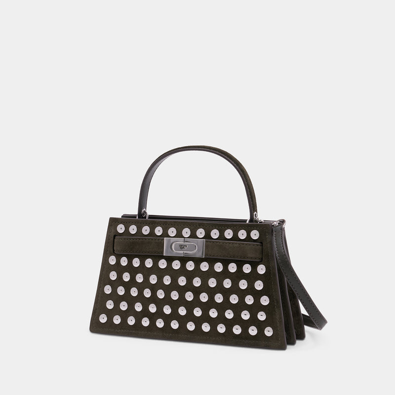 Sac À Main Lee Radziwill Mini Top Handle - Tory Burch - Cuir - Kaki