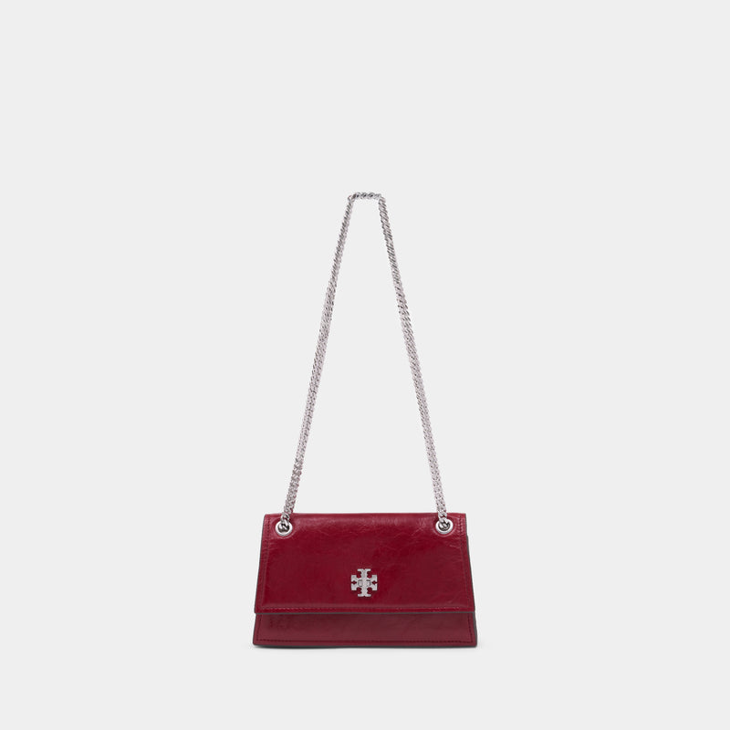 Sac Porté Épaule Kira Turnlock Mini - Tory Burch - Cuir - Rouge