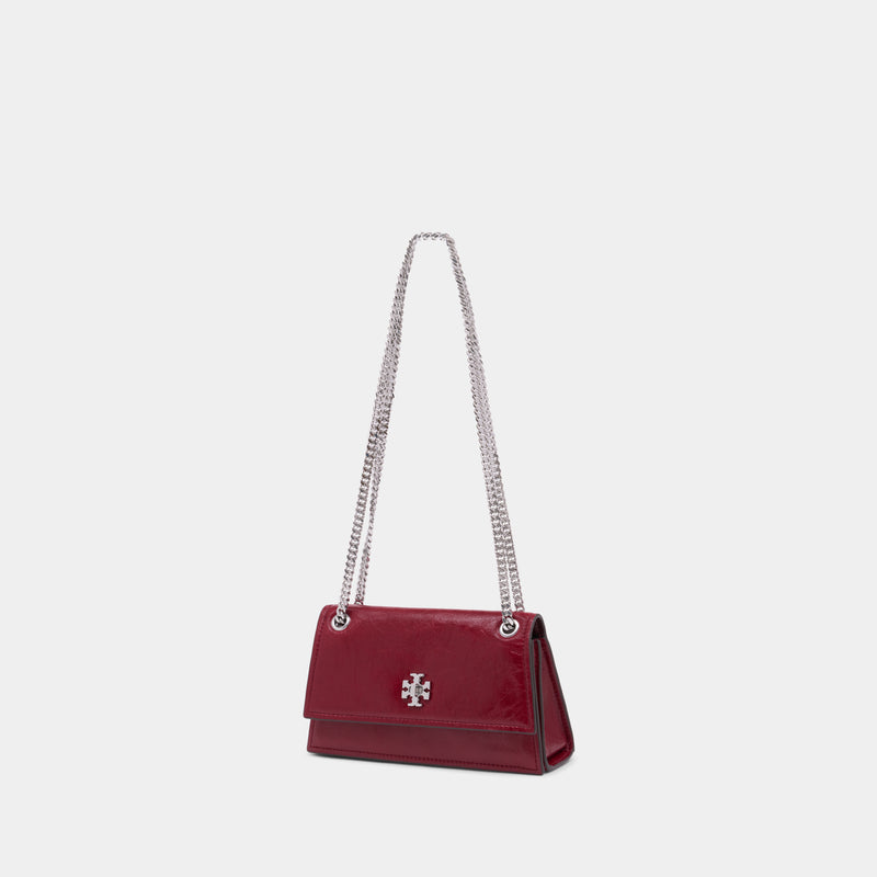 Sac Porté Épaule Kira Turnlock Mini - Tory Burch - Cuir - Rouge