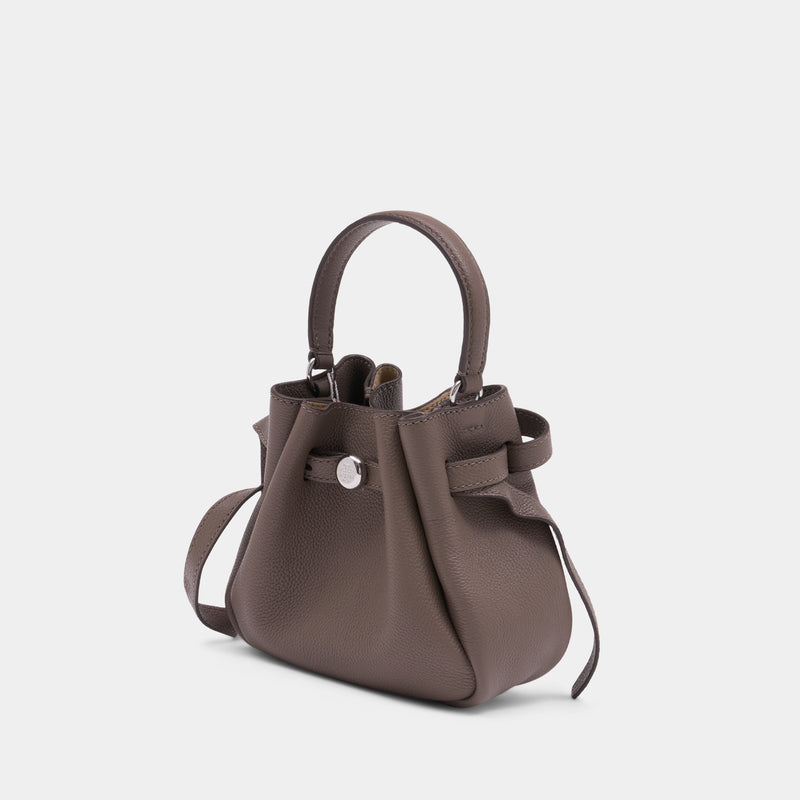 Sac À Bandoulière Romy Mini - Tory Burch - Cuir - Taupe