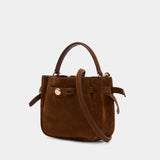 Sac À Bandoulière Romy Suede Mini - Tory Burch - Cuir - Marron