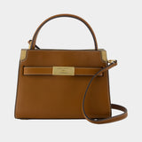 Sac À Main Lee Radziwill Petite Double - Tory Burch - Cuir - Marron