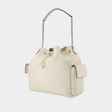 Sac Porté Épaule Charlie Large - Tory Burch - Cuir - Beige