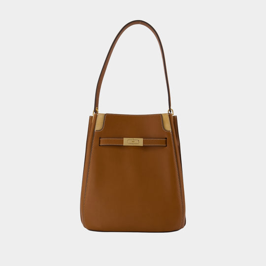 Sac À Main Lee Radziwill Bucket - Tory Burch - Cuir - Marron