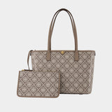 Cabas T-Monogram Small Zip - Tory Burch - Cuir - Ivoire