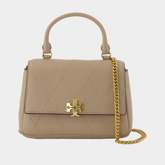 Wallet On Chain Charlie Top Handle - Tory Burch - Cuir - Beige