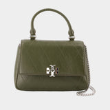 Wallet On Chain Charlie Top Handle - Tory Burch - Cuir - Kaki