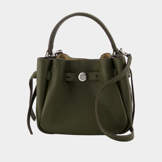 Sac À Bandoulière Romy Mini Bucket - Tory Burch - Cuir - Kaki