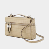 Sac À Main Romy Slim Top Handle - Tory Burch - Cuir - Beige