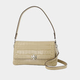 Sac Porté Épaule Charlie Small - Tory Burch - Cuir - Beige