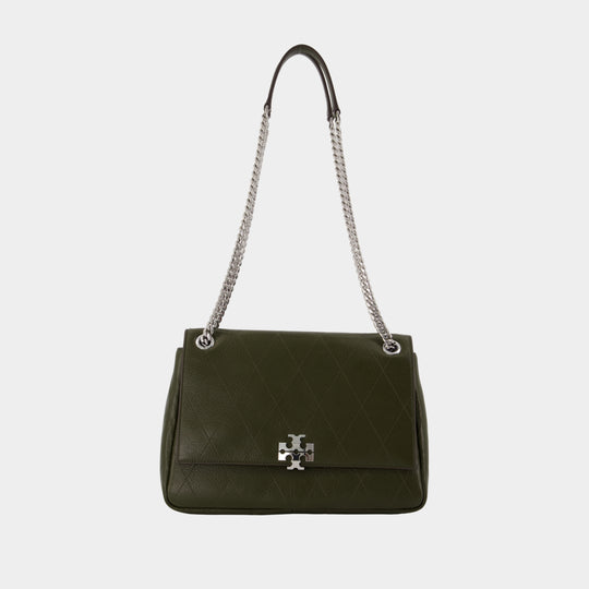 Sac Porté Épaule Charlie - Tory Burch - Cuir - Kaki
