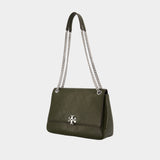 Sac Porté Épaule Charlie - Tory Burch - Cuir - Kaki