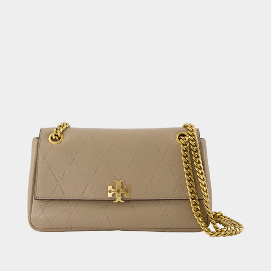 Sac Porté Épaule Charlie Small - Tory Burch - Cuir - Beige